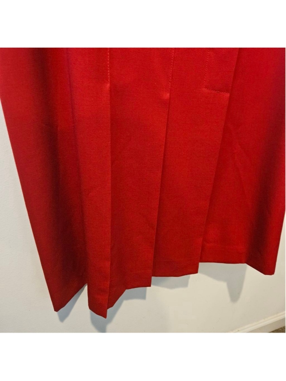Women's Paola Rossini Red Pure New Wool Pleasted Midi Skirt Made in Italy 10 - Picture 11 of 15